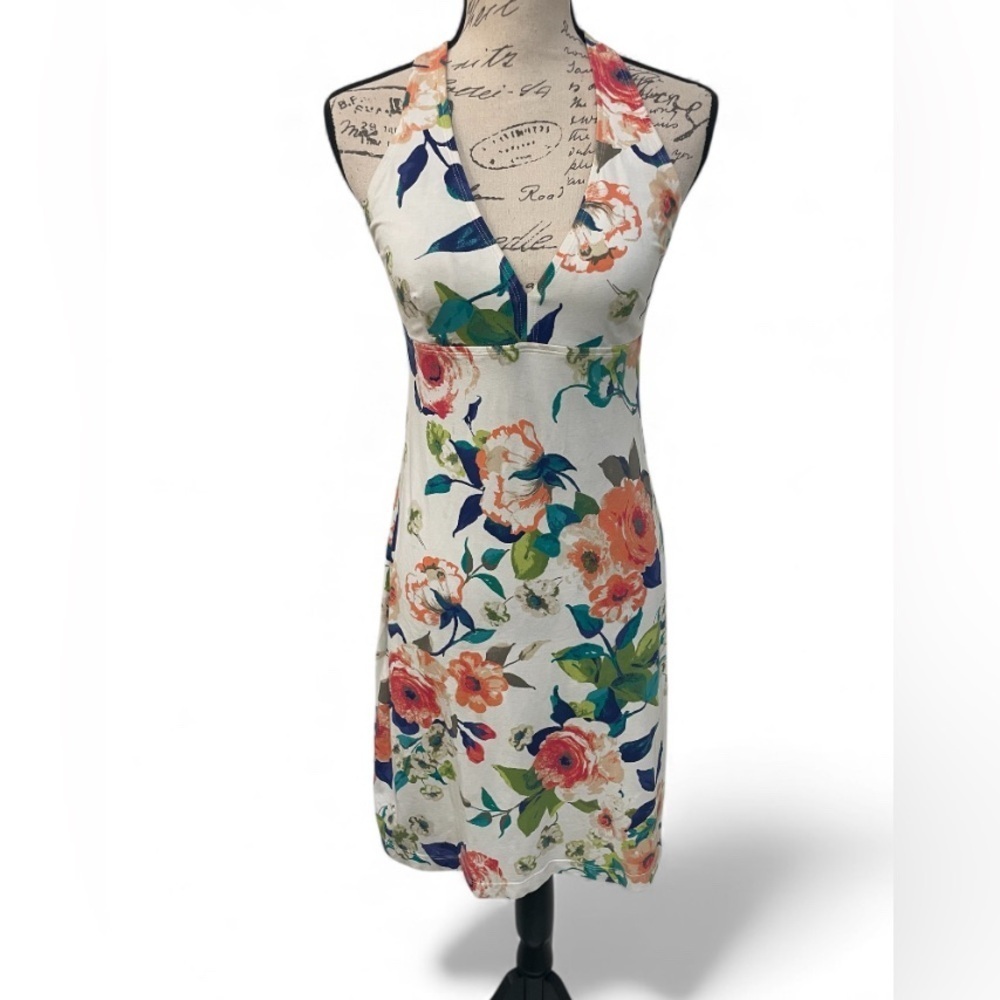 Tommy Bahama Floral Halter Sundress Supima Cotton Stretch | Size S